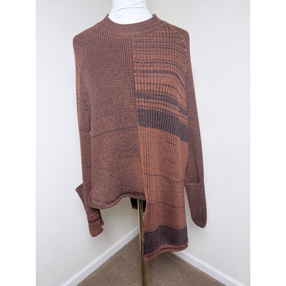 Stella McCartney Sweater Womens 42 Cotton Silk Asymmetric Patchwork Knit Italy